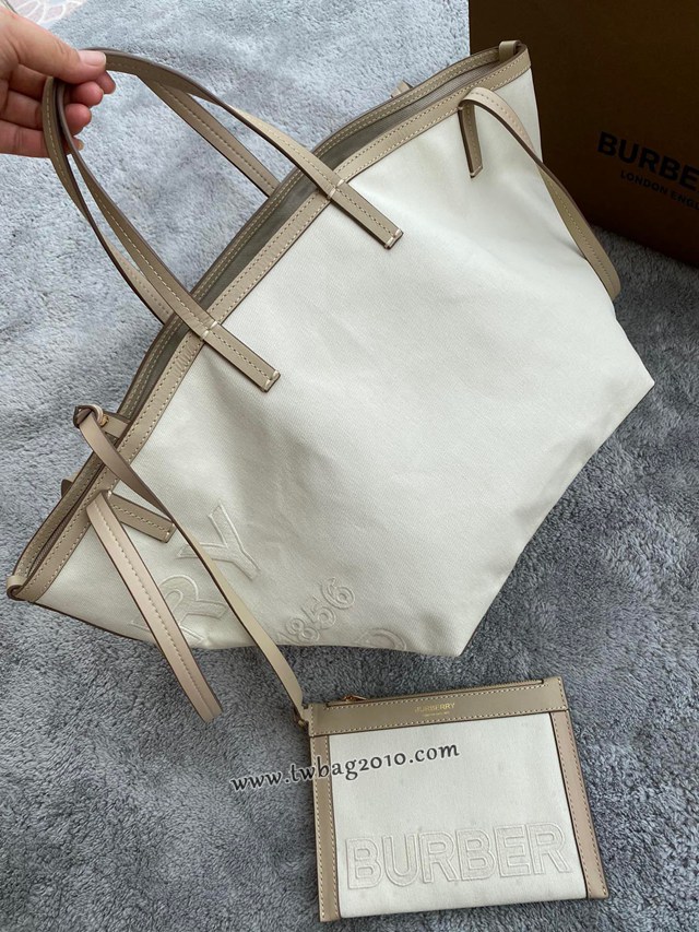 Burberry專門店新款沙灘托特包 巴寶莉帆布購物袋手提包 yxb1135